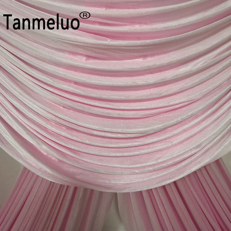 3M/10ft Long Ice Silk Fabric Wedding Backdrop Drapes Event Party Curtain Swags Decor Birthday Stage Background Drapery Swag