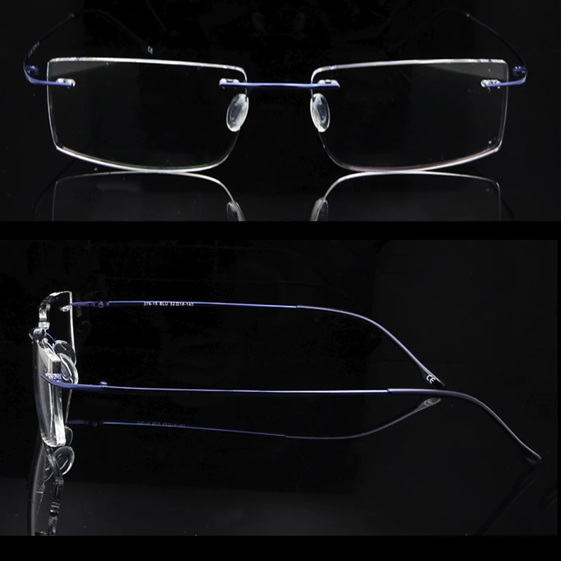 ESNBIE Computer Rimless Titanium Glasses Frame men Memory Eyeglass Frames 7 Colors Square Shape Prescription Eyewear