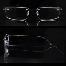 Titanium Rimless Square Glasses Frame Men #5