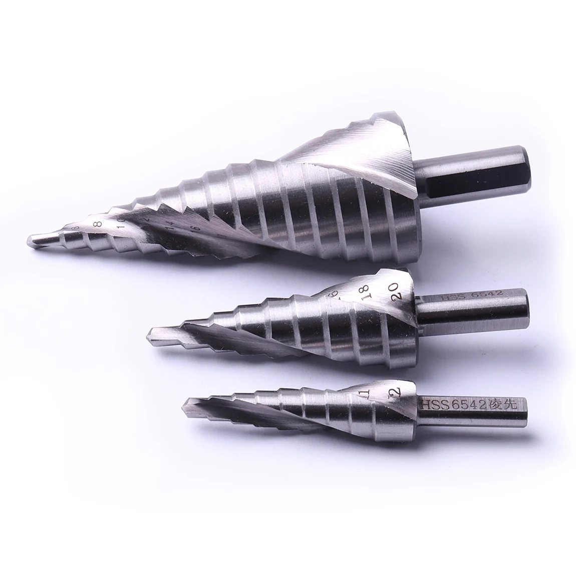 HSS 6542 Step Drill Bit 4-12 4-20 4-32mm Spiral Groove Triangle Shank for Metal Wood Hole Cutter Step Cone Drill