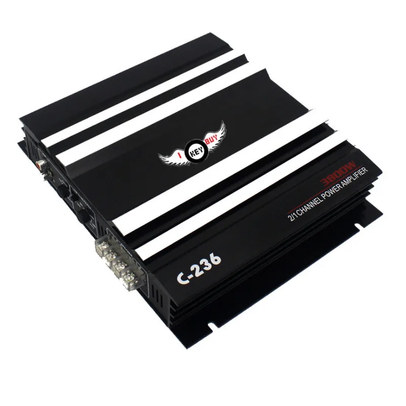 DC 24v 2CH 3800W High Powerful Class AB  audio Auto Van Amplifier Best Quality Mosfet Stereo Car Acoustic  Booster