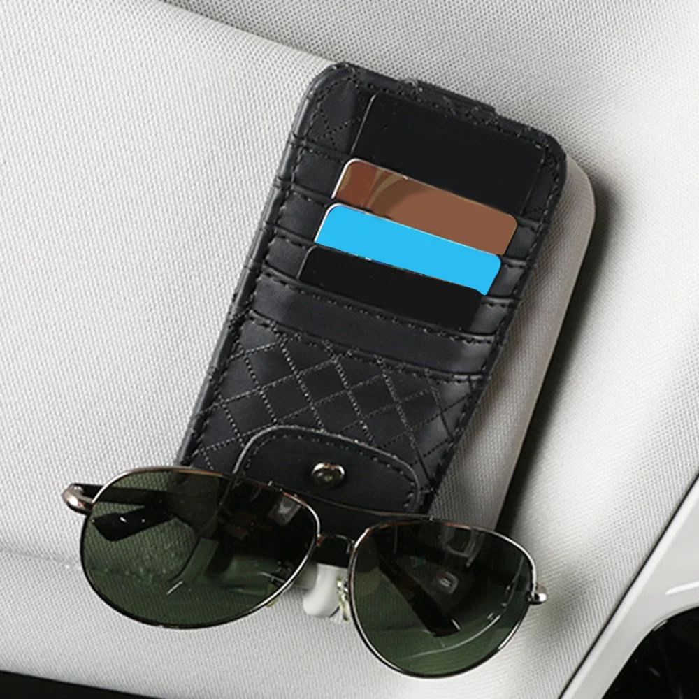 Universal Car Sun Visor Sunglasses Eyeglasses Glasses Holder Storage ID/Credit Card Storage Clip Auto Storage Supplies