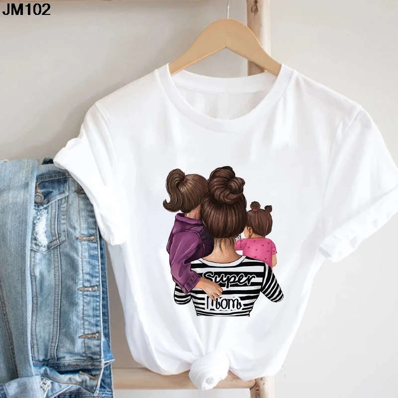 Harajuku Women 2021 Cartoon Super Mom Life Momlife Summer Print Lady Tshirt Top T Shirt Ladies Womens Graphic Female Tee T-Shirt