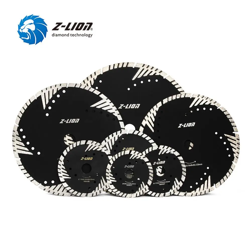 Z-LION 1PC 105/115/125/150/180/200/230/250/300mm Diamond Saw Blade Granite Marble Concrete Cutting Disc With Protection Teeth 