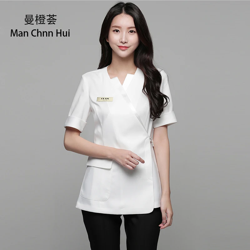 Beauty clothing Korean Style black Spa Health Club Beauty Salon spa uniform beautician uniform top+pants Women\'s massage suit