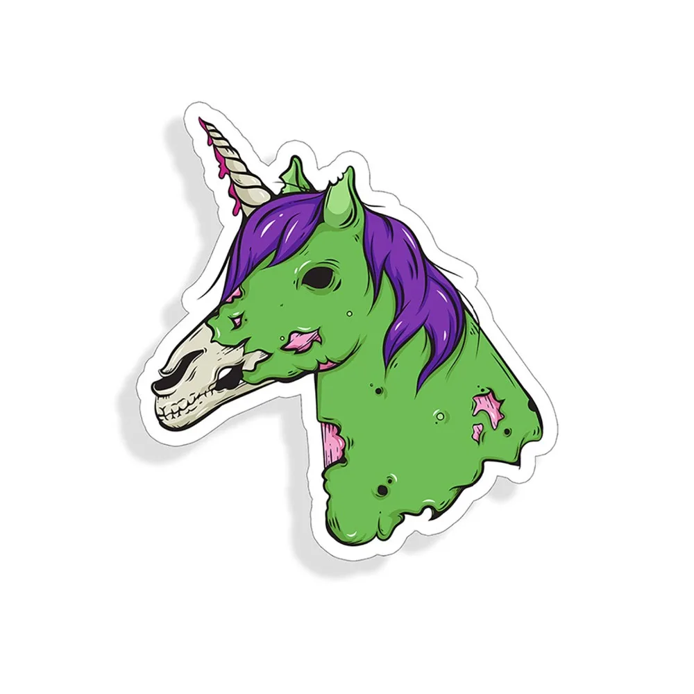 Zombie Unicorn Sticker Horse Head Decal Cup Car Window Bumper Graphic Laptop JDM