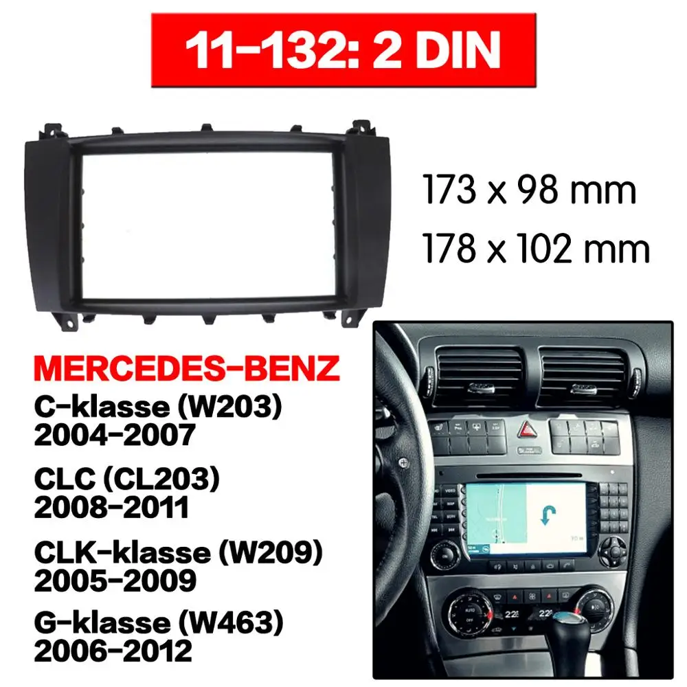 For Benz (W203) CLK-klasse (W209)  CLC Car Fascia Navigation Frame Dash Frame Kit For Universal Android Multimedia Player