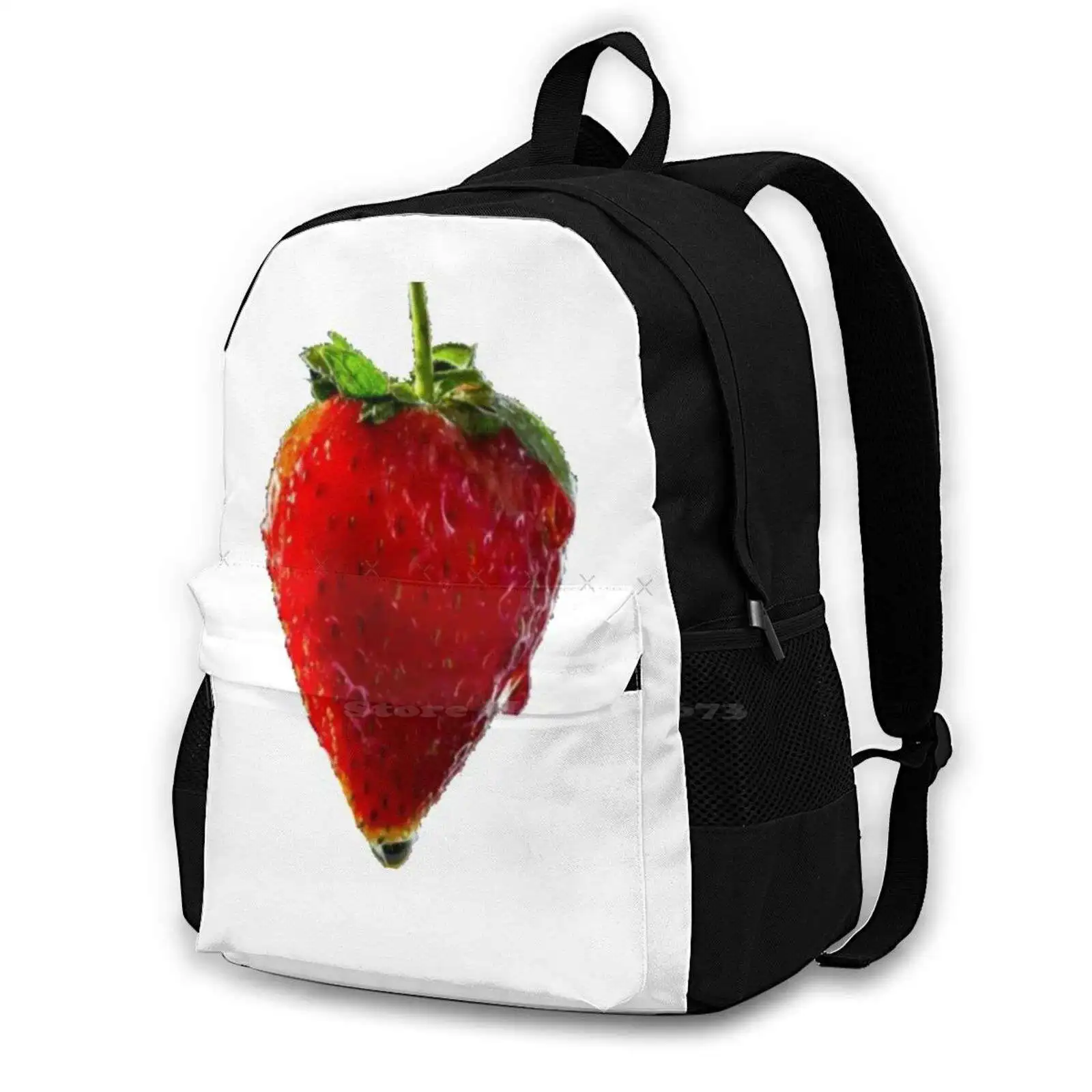 Strawberry Stickers School Bags For Teenage Girls Laptop Travel Bags Strawberry Cute Pink Kawaii Food Aesthetic Fruit Pastel