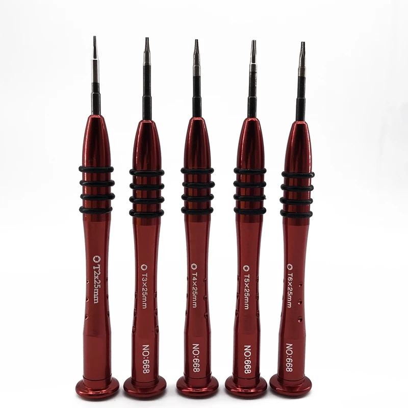 Torx T2 T3 T4 T5 T6 스크루드라이버, 고품질 수리 도구, S2 스크루드라이버, 전화용 Decive, 로트당 5 개