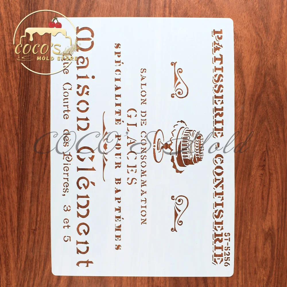 A4 Size Advertising/Words Plastic Lace Cake Stencils Cake Decorating Tools Kitchen Pastry Cake Template Bakeware
