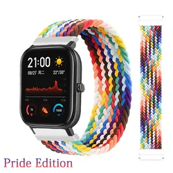 20mm 22mm Braided solo loop For Amazfit GTS 4/3/2/2e/Mini/GTR 4 3 Pro/GTR2/2e/stratos 2/3 Bracelet Watch band Amazfit bip strap