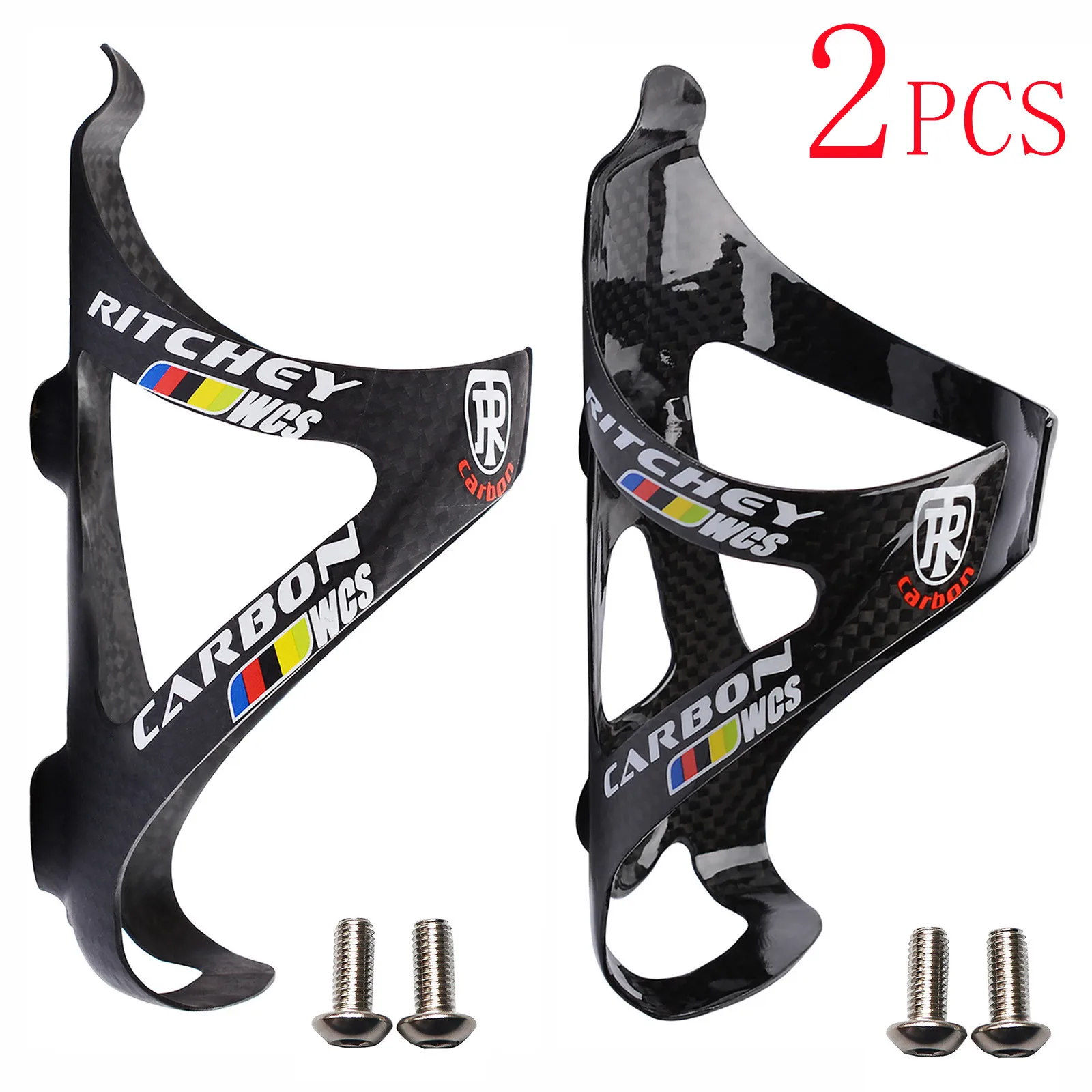 2Pcs Full Carbon Fiber Bicycle Water Bottle Cage MTB Road Bike Bottle Holder Ultra Light Cycle Equipment matte/glossy