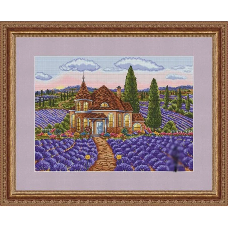 

ZZ2284 Needlework Kit NOT PRINTED Cross stich Painting Set Cross Stitch Kits Cross-stitch Embroidery Set Stitch Kits lavender