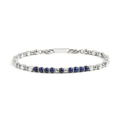 Runda Men's Women's Bracelet Natural Stone with Stainless Steel 16/18/20/22cm Fashion Jewelry Handmade Charm Bead Bracelet