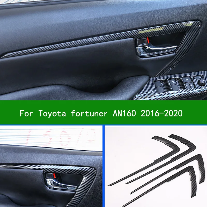 for Toyota fortuner AN160 2016-2021 carbon fiber center console cover interior handle gear power window switch trim 2018 2019