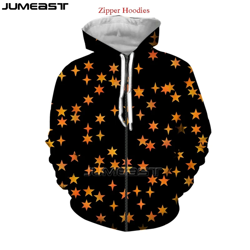 Jumeast – sweat-shirt à capuche pour homme et femme, veste décontractée, à la mode, avec fermeture éclair, motif étoile animale, manteau amusant, Harajuku, printemps