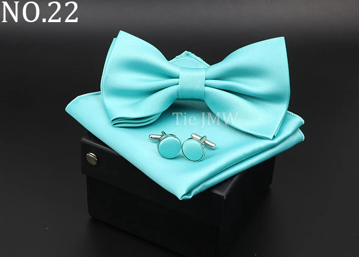 Herren Klassische Helle Farbe Bowtie Set Grün Rosa Blau Rot Fliege Manschettenknöpfe Hochzeit Krawatten Taschentuch Party Geschenk Krawatte Hemd zubehör – Detail 22