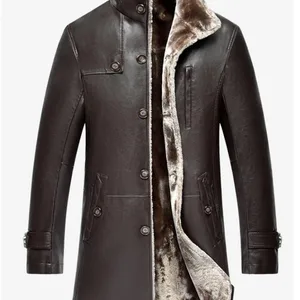 الرجال الأصلي الأغنام الجلود سترة طويلة أفخم معطف كبيرة الحجم جلد الغنم سميكة ملابس الشتاء الفراء الحقيقي M-5XL أفضل 10 معاطف شتوية من جلد الغنم للرجال مبيعا - No3
