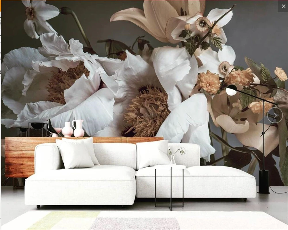 beibehang Custom modern new bedroom living room decoration painting abstract floral background papel de parede wallpaper