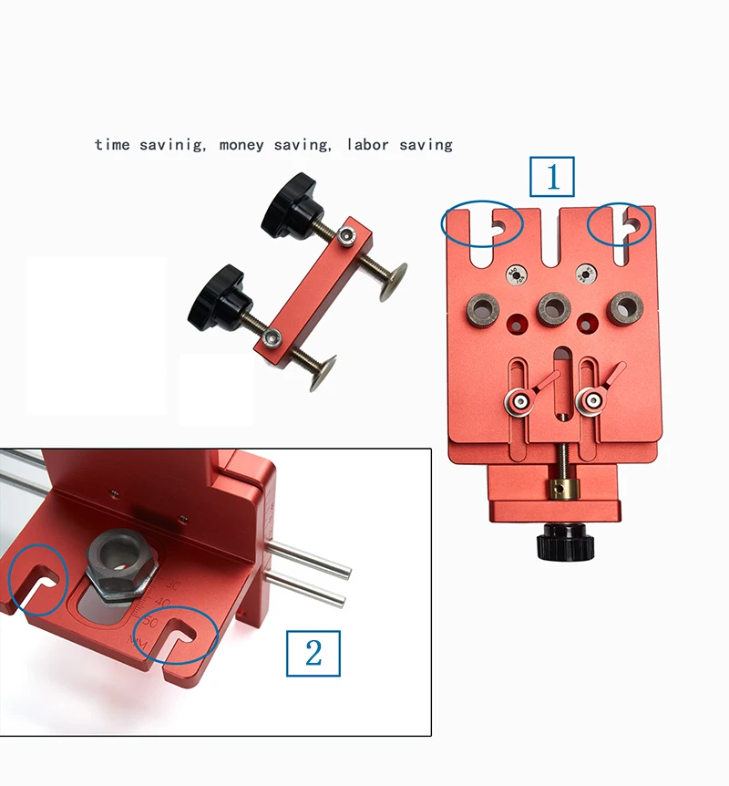 Perforadora 3 en 1 para carpintería, posicionador, guía, localizador, plantilla, Kit de sistema de carpintería, herramienta de bricolaje para trabajar la madera de aleación de aluminio