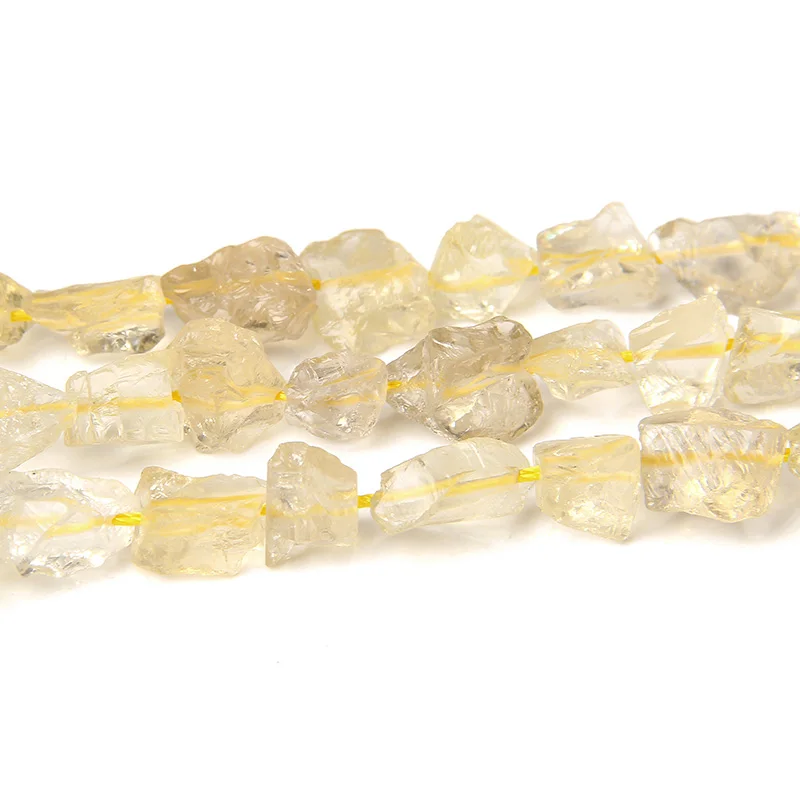 Freeform 7-11MM Real Yellow Citrines Beads Irregular Semi-precious Transparent Minerals Stones Bead For Jewelry Making Handmade