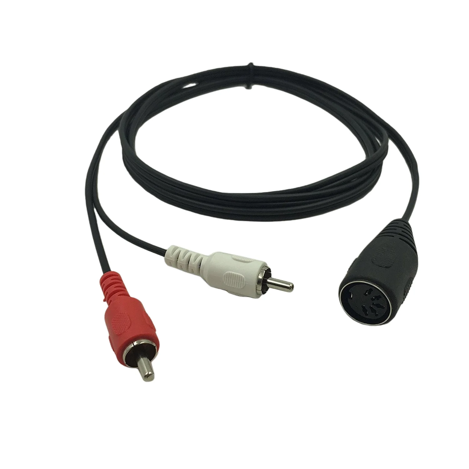 Câble adaptateur Audio, 150CM, 1.5m, 5 broches Din vers 2x RCA, prise Phono mâle, 1 pièce