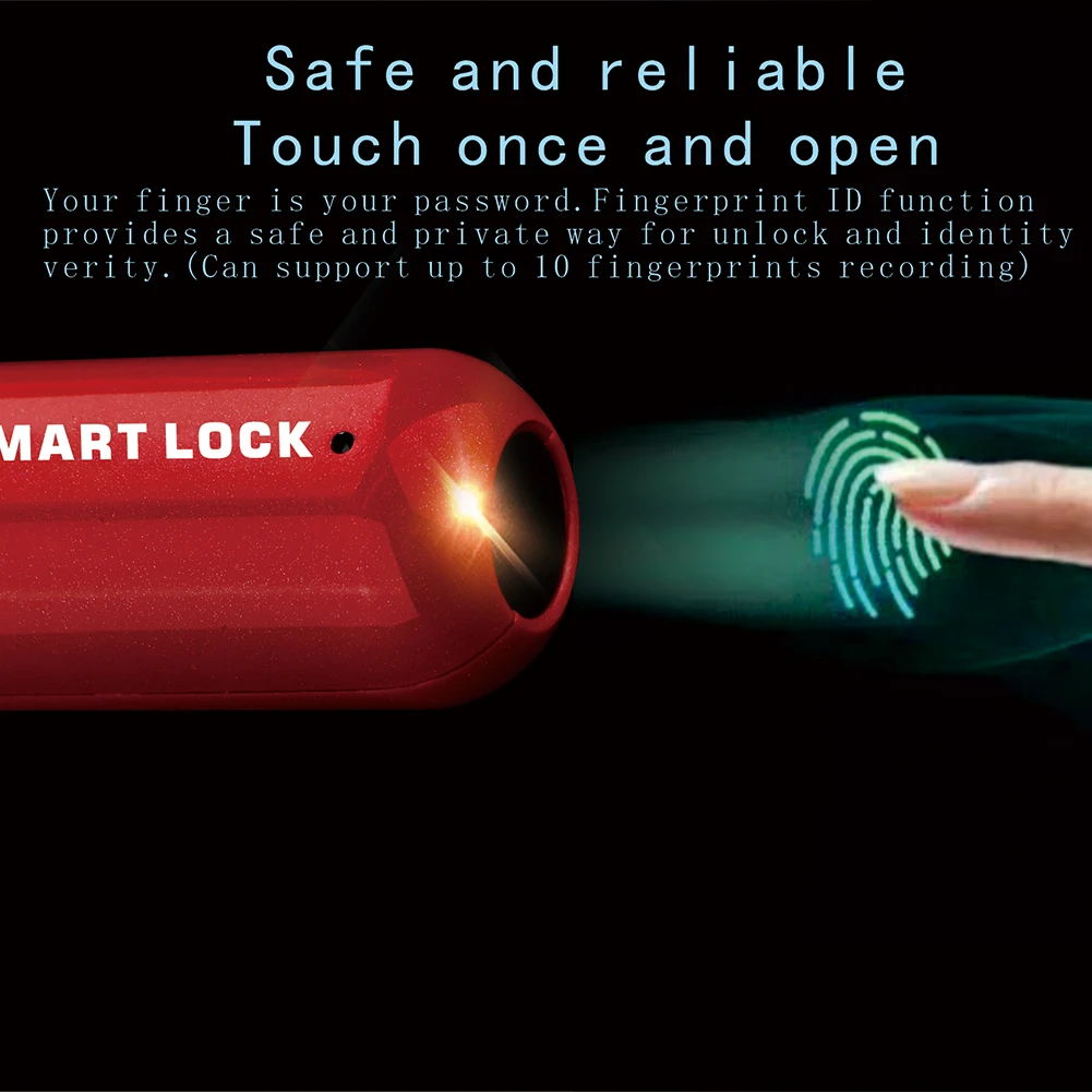 Smart Fingerprint lucchetto Touch Fingerprint Door Lock USB Keyless antifurto serratura di sicurezza per borsa Home Cabinet Case Lock