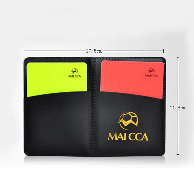 Football Referee Card Case with Pen Red Yellow Card Whistle Sport Soccer Referee Wallet Notebook Sets Professional Equipment