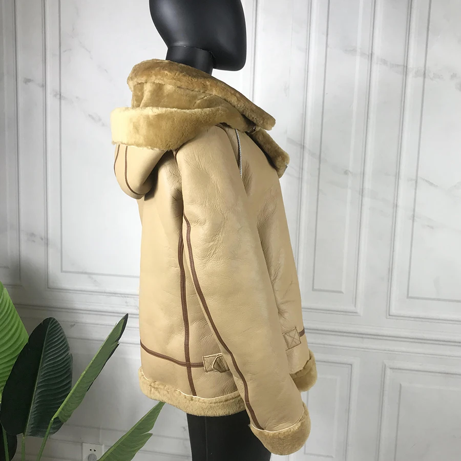 Echte Pelz jacke Frauen Echte Schaffell jacke Winter Bestseller Lederjacke Luxus Neuankömmling