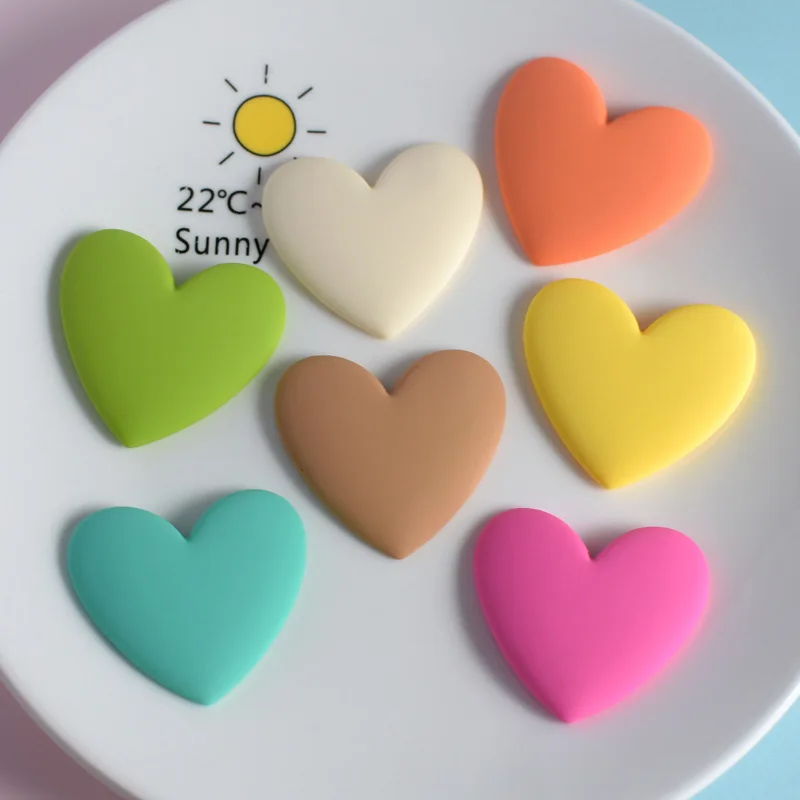 10 pz Scrapbook cabochon dolce grande cuore Flatback resina planare ciondoli fai da te tornante orecchino ciondolo artigianato accessori Applique