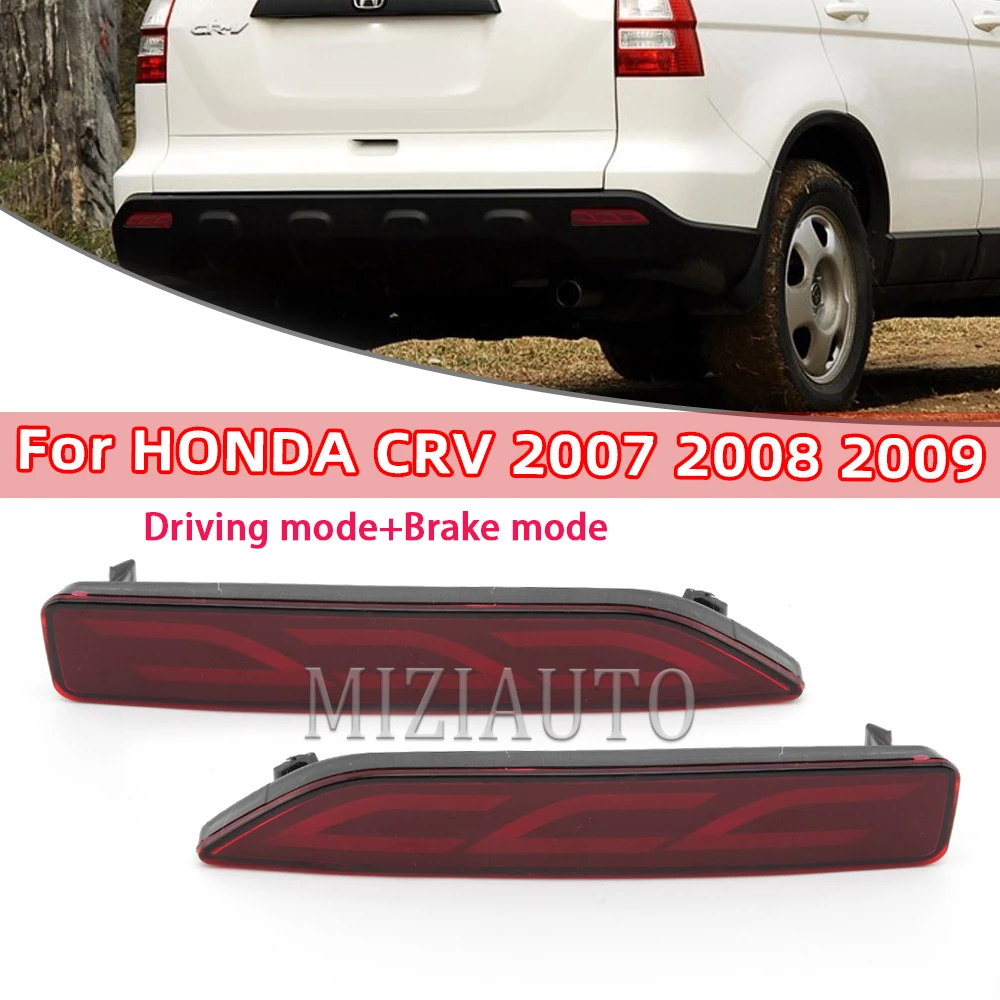 Luz LED de parachoques trasero para Honda CRV 2007 2008 2009, Reflector trasero, señal de giro de freno, lámpara antiniebla de advertencia,