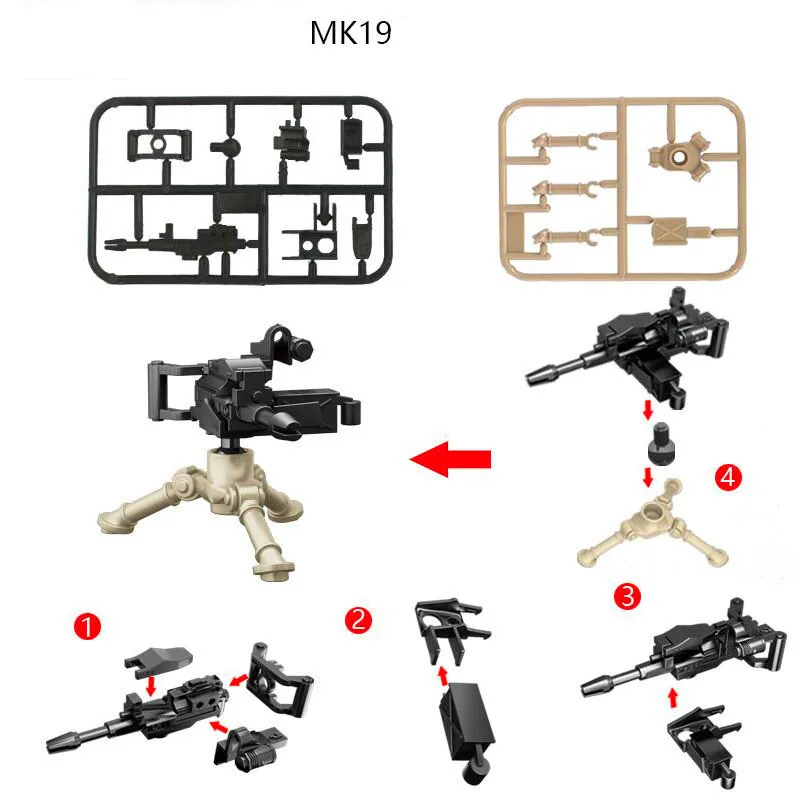 MOC WW2 German Military Weapons Building Blocks Toys for Boys Compatible Transform Army Soldiers Bricks Kids Xmas Birthday Gift