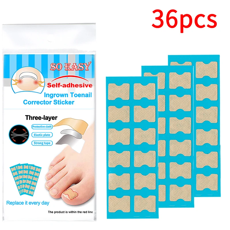 

36pcs/pack Ingrown Toenail Correction Tool Toe Nail Treatment Elastic Patch Sticker Clip