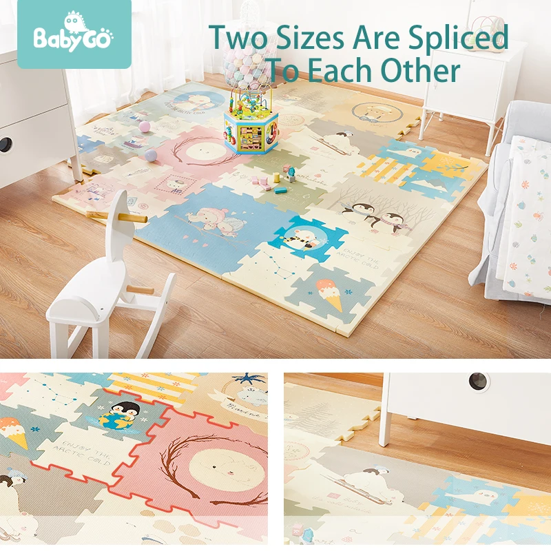 BabyGo Puzzle Baby Play Mat XPE Foam Waterproof 2cm Thickened children\'s Carpet Crawling Pad Living Room Activity Floor Mat