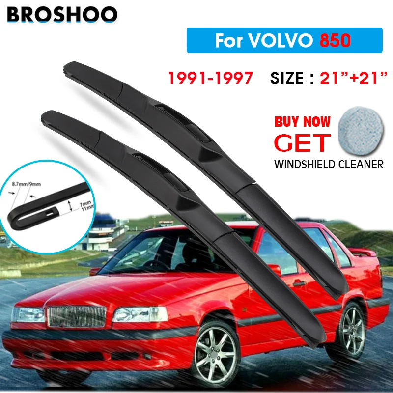 

Car Wiper Blade For Volvo 850 21"+21"1991-1997 Auto Windscreen Windshield Wipers Blades Window Wash Fit U Hook Arms