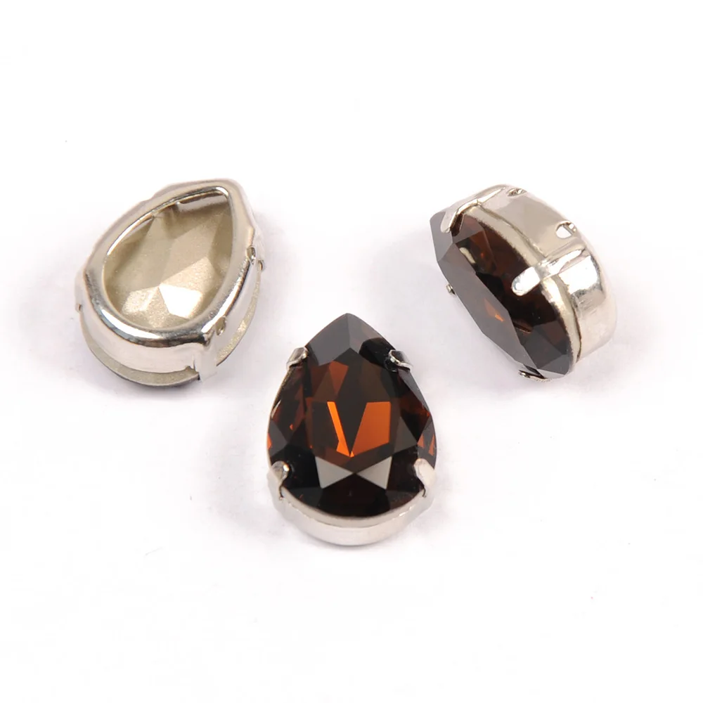 YANRUO 4320 Drop AAAAA Glas-Strasssteine mit Metallfassung, Applikationen für Kleidung zum Aufnähen, Kristall-Hochzeitskleid – Detail 19