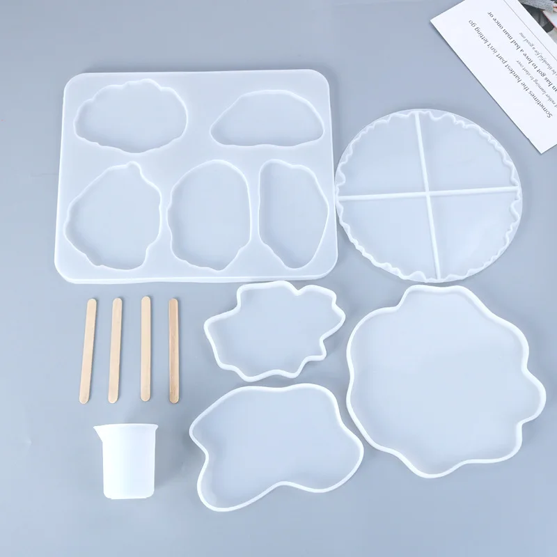 

5 Cup Pad Mold Silicone Crystal Epoxy Resin Mold Coaster Cup Mat Pad Casting Silicone Mould DIY Crafts Jewelry Making Tools