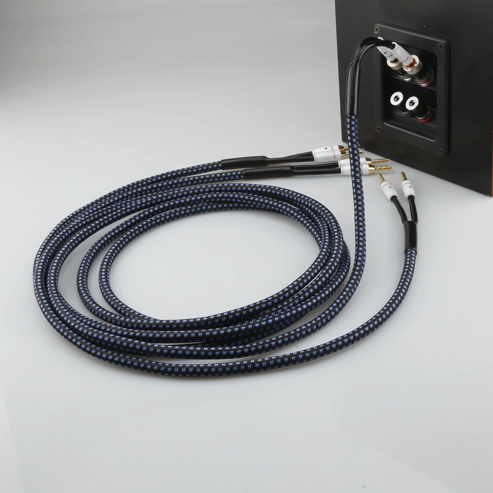 Ein Paar Audiocrast SP14 HIFI versilberte Lautsprecherkabel, hochwertiges OCC-Lautsprecherkabel für Hi-Fi-Systeme, Y-Stecker, Bananenstecker. – Detail 6