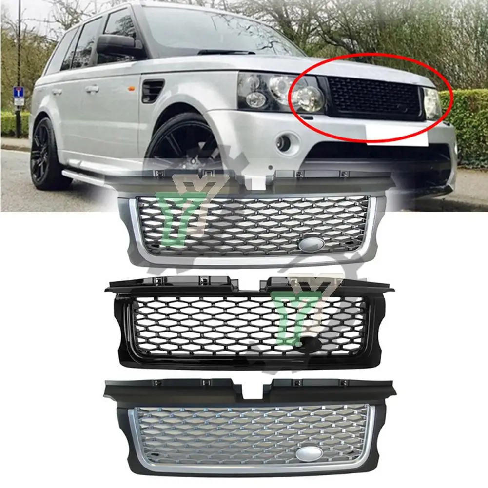 

Car Front Grille Upper Radiator Grill Exterior Grills Mesh Grid Front Bumper For Land Rover Range Rover Sport 2005-2009 L320 ABS