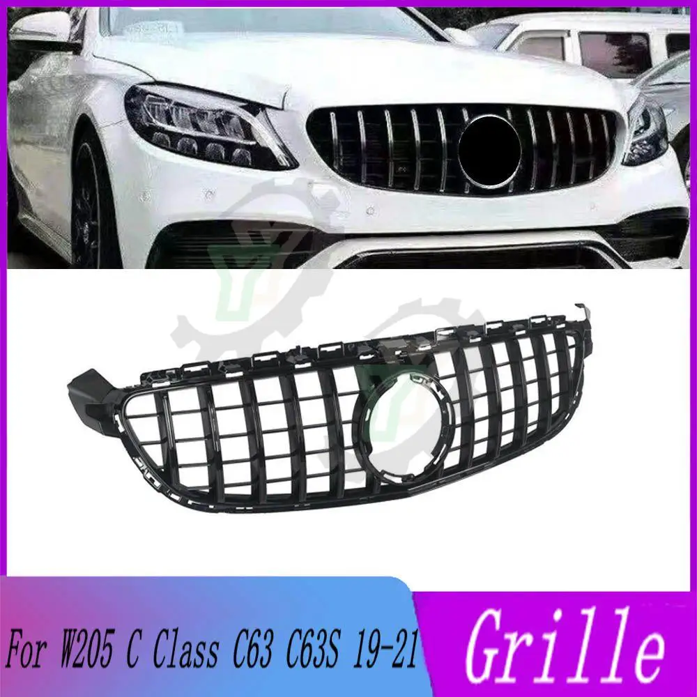 

Car Accessory Front Bumper Upper Grille facelift GT Style Racing Grill For Mercedes-Benz C-Class W205 C63 C63S 2019 2020 2021