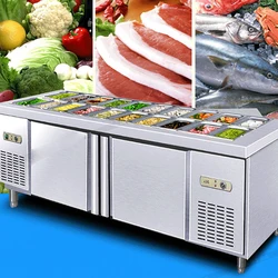 Fresh-keeping cabinet commercial dual-temperature refrigerator refrigerated work table a la carte fresh-keeping cabinet freezer