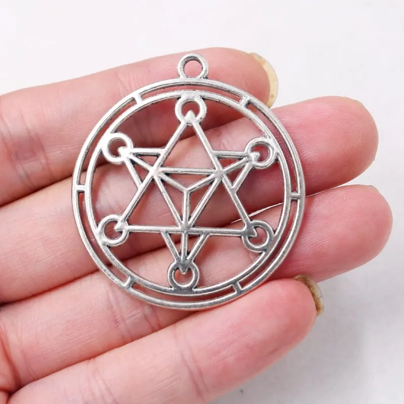 Reiki Seven Chakra Pendant, Ogan Energy Charm,  Metatron Divine Symbol Meditation Charm, DIY Charms Jewelry Craft Making A1556