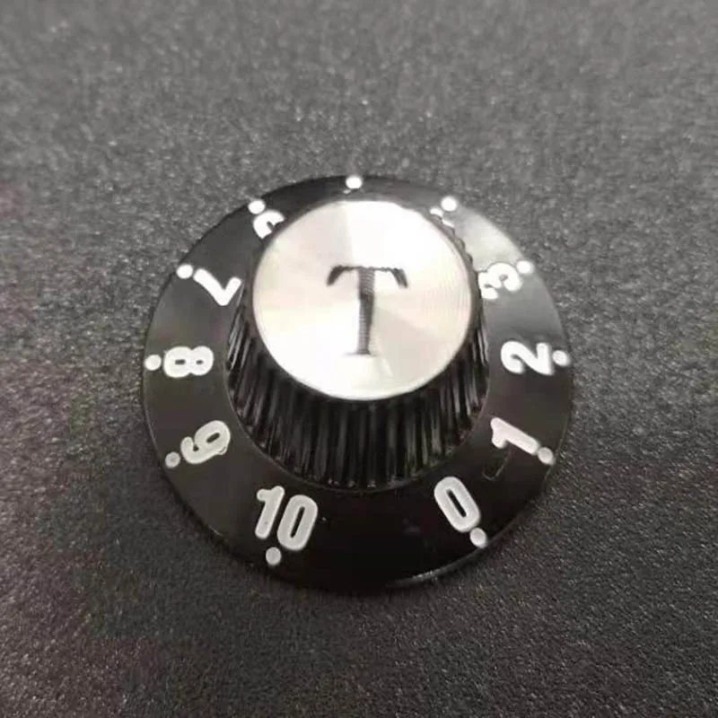 2/4pcs Aluminum Guitar Tone and Volume Speed Control Knobs Silver Silver Top Hat Bell For GB LP SG Electric Guitar