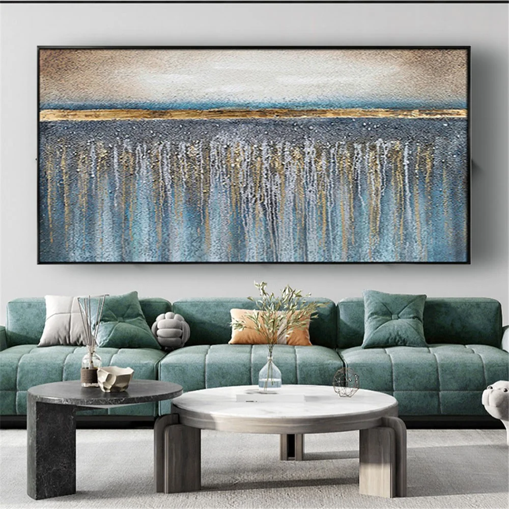 

Hand-Painted Abstract Oil Paintings Modern Sky Wall Art Landscape Canvas Picture Home Sofa Backdrop Interior Room Decor Poster