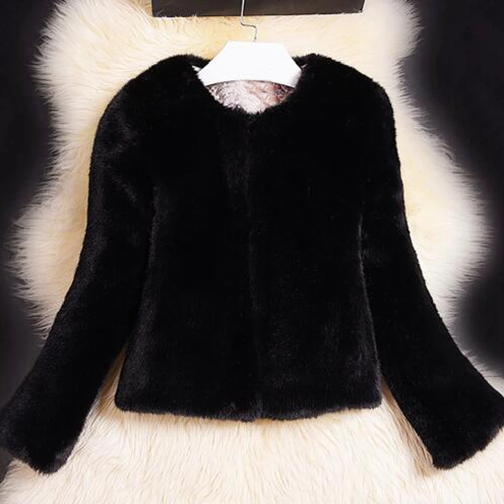 winter coat women faux fur coat women imitation rabbit artificial fur jacket with fur women plus size overcoat fake fur coat 5XL