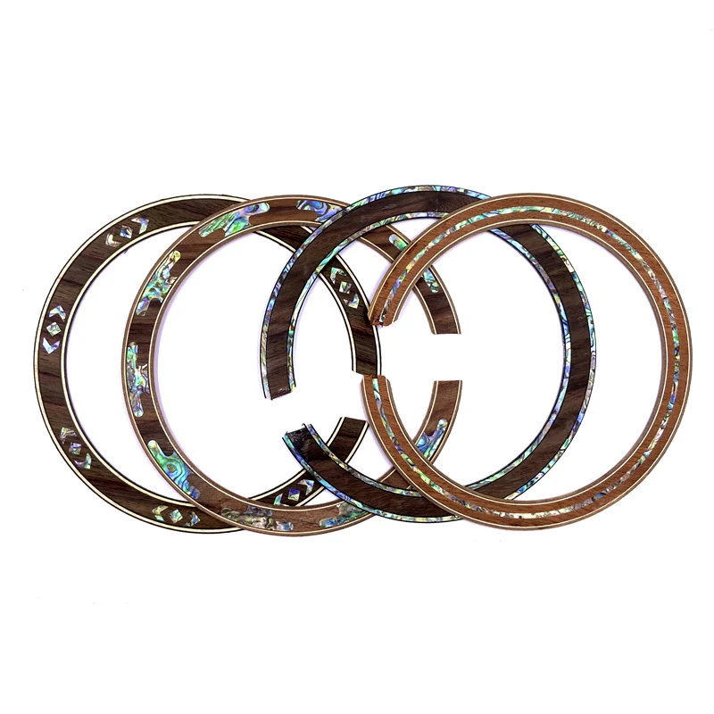 Decal Sticker Guitar Rosette 2pcs Classic Wooden/Shell Inlay Circle Sound Hole Rosette Inlay, Acoustic Guitars Guitarra Parts