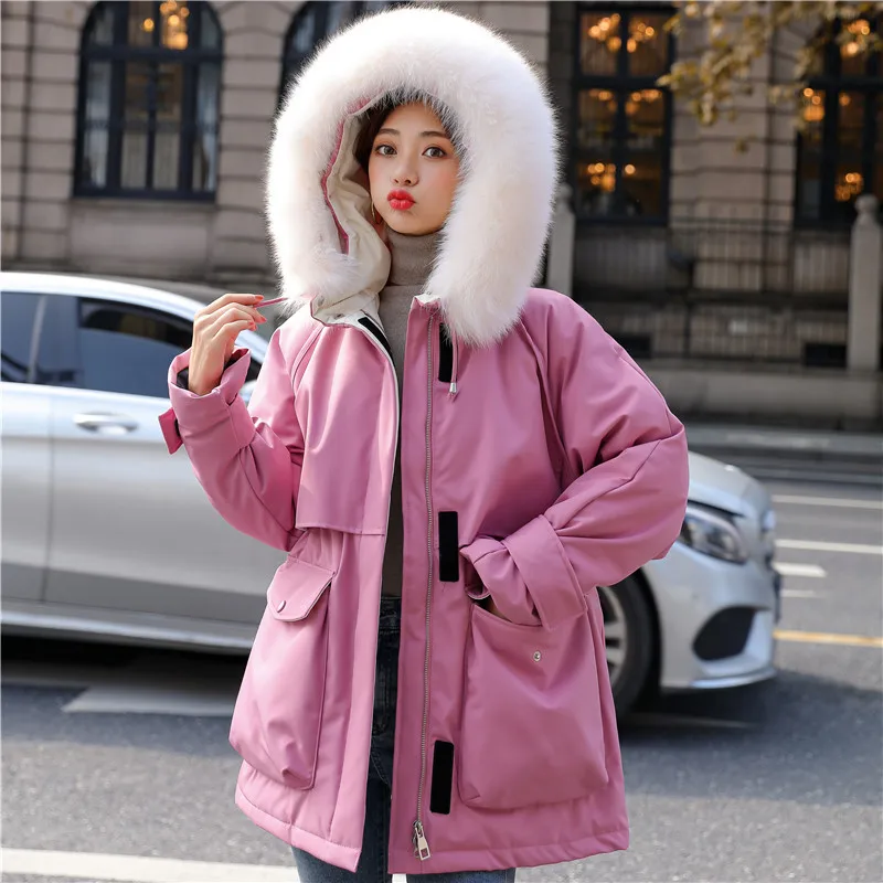 Large Size Natural Raccoon Fox Fur Hooded Winter Down Coat Women 90% White Duck Down Jacket Thick Warm Parkas Female Outerwear