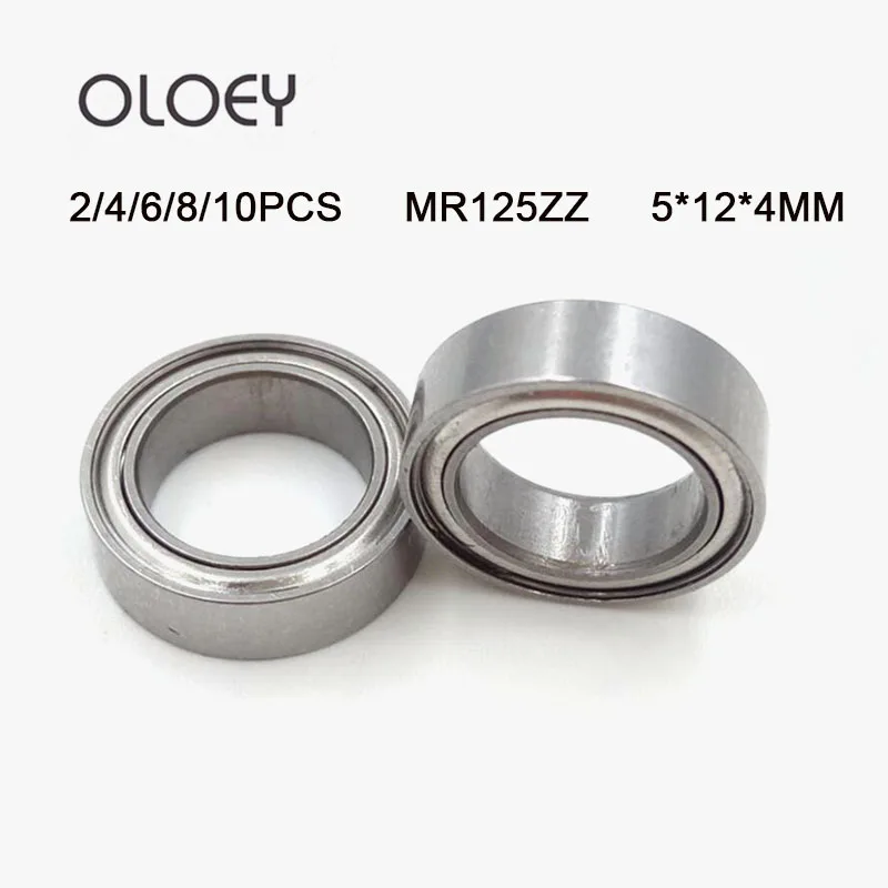 MR125ZZ 5*12*4(mm) 2/4/6/8/10Piece Bearing Metal Sealed Miniature Mini Bearing MR125 MR125ZZ Chrome Steel Bearings