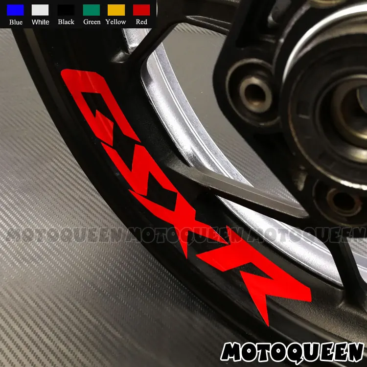 

8X Custom Motorcycle Iner Wheels Rims Decals Reflective Stripes Waterproof Stickers For GSXR 250 400 600 750 1000 1300 GSX R