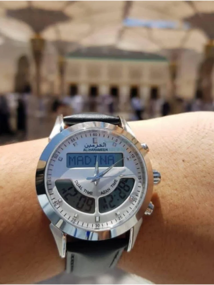 Free shipping Azan Watch 6102 Islamic Qibla Qatch With Prayer Compass Watch best islamic gifts islamic gifts